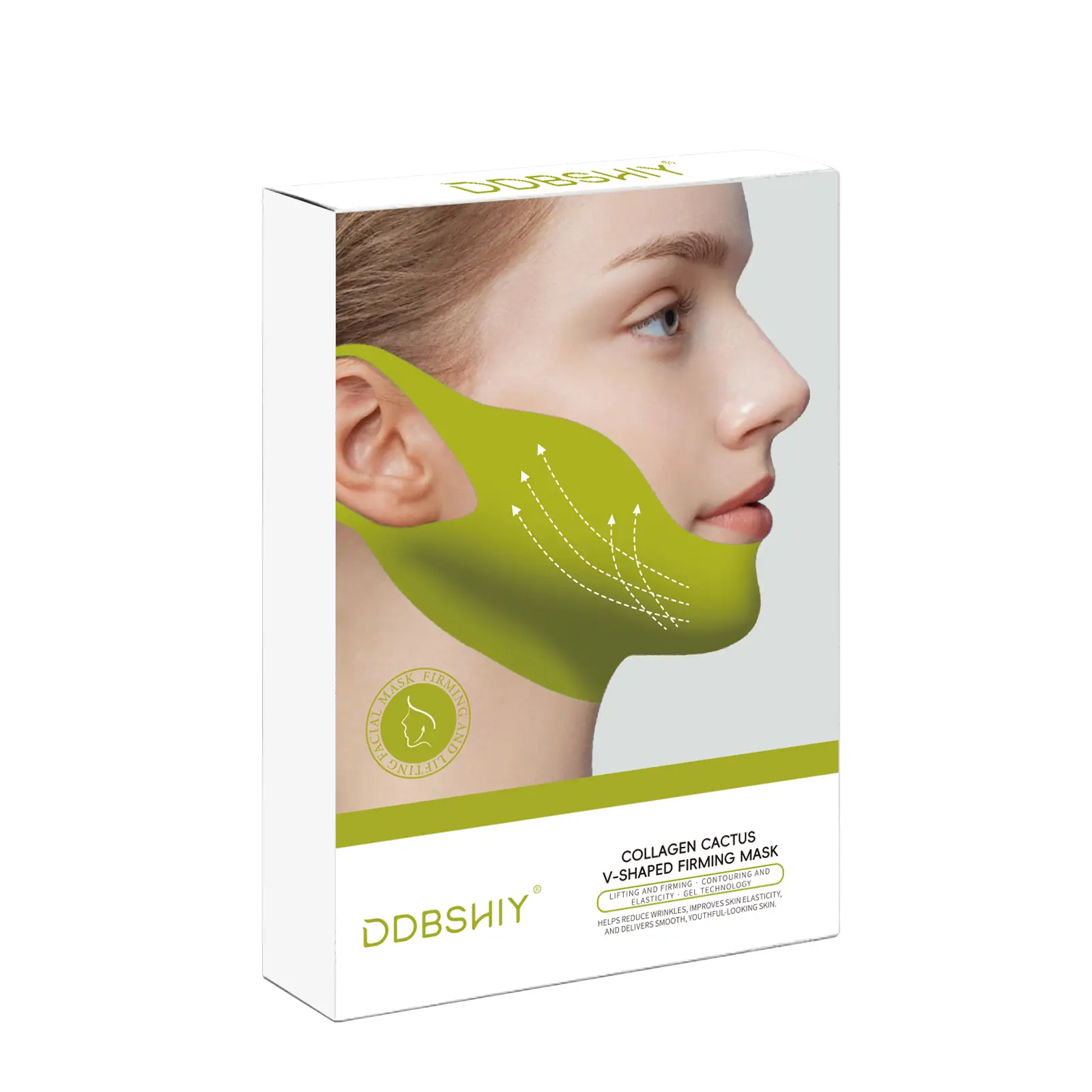 V-Lifting Mewing Band and Hydrating Tightening Mask Set, 4-Piece Cactus Anti-Aging Face Mask Sheet for Normal Skin to Reduce Puffiness, Anti Aging Mask，Facial Mask, Moisturizing Beauty Mask, Skin Repair, Face Mask Glowing