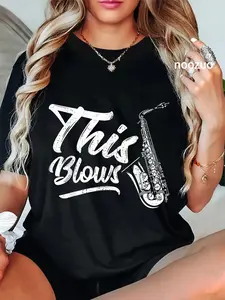 100% Cotton Funny Saxist Saying Saxophone Player T-Shirt Casual Graphic Printed Tee