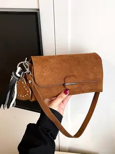 Fashionable frosted baguette shoulder small square bag, casual and versatile handheld shoulder crossbody bag, textured underarm shoulder bag, suitable for shopping, dating and other scenarios. Daily Commuter Purse
