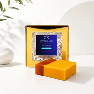 Sovereign Skin NobleGlow Turmeric Bar Brightening Face & Body Cleansing Bar with Turmeric, Kojic Acid & Manuka Honey | Gentle Daily Cleanser for Dull Looking Skin | Hydrating Botanical Soap for All Skin Types | Face & Body Wash Bar