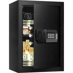 Large Safe Box Fireproof , 5.0 Cu Ft Fireproof Safe for  with  Keypad and Key, Personal Safety Box for  Documents Firearm   Valuables