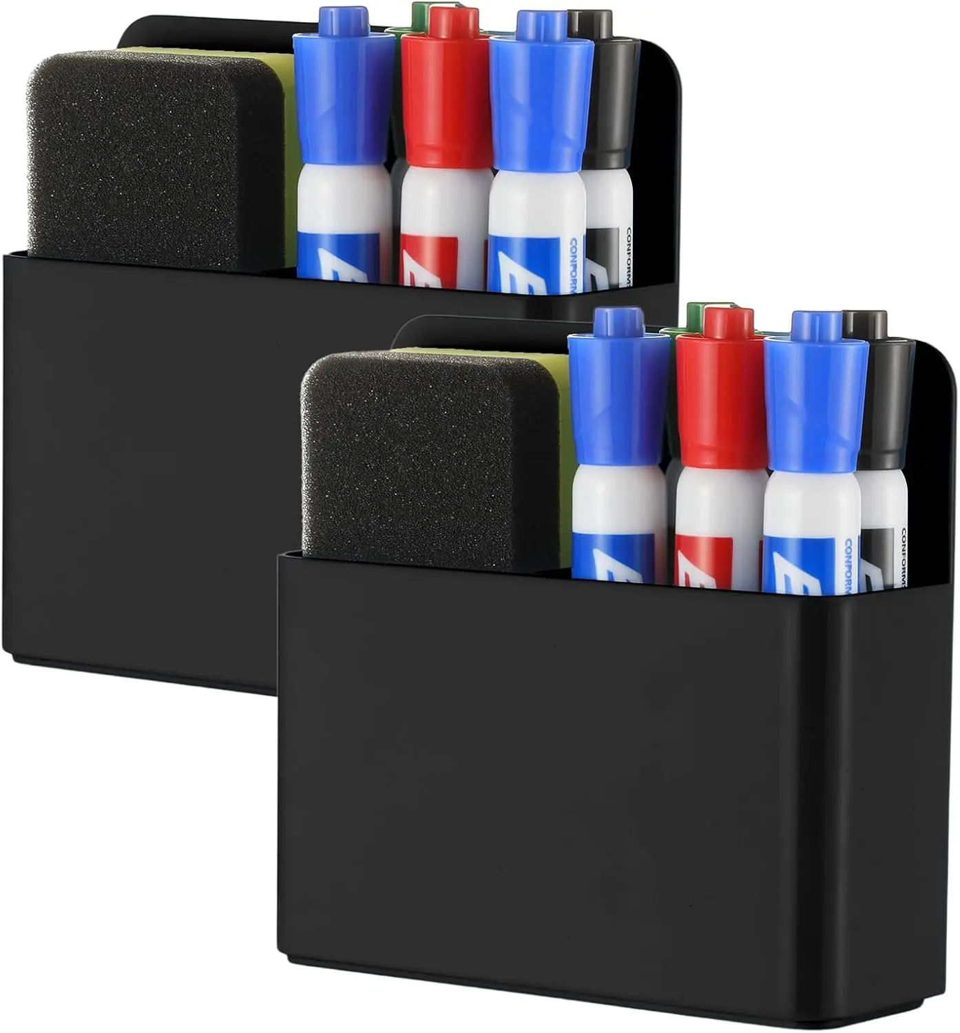 2Pcs Magnetic Dry Erase Marker Holder For Whiteboard Fridge | 2Slots Locker Accessories Teacher Classroom Must Haves Fridge magnets