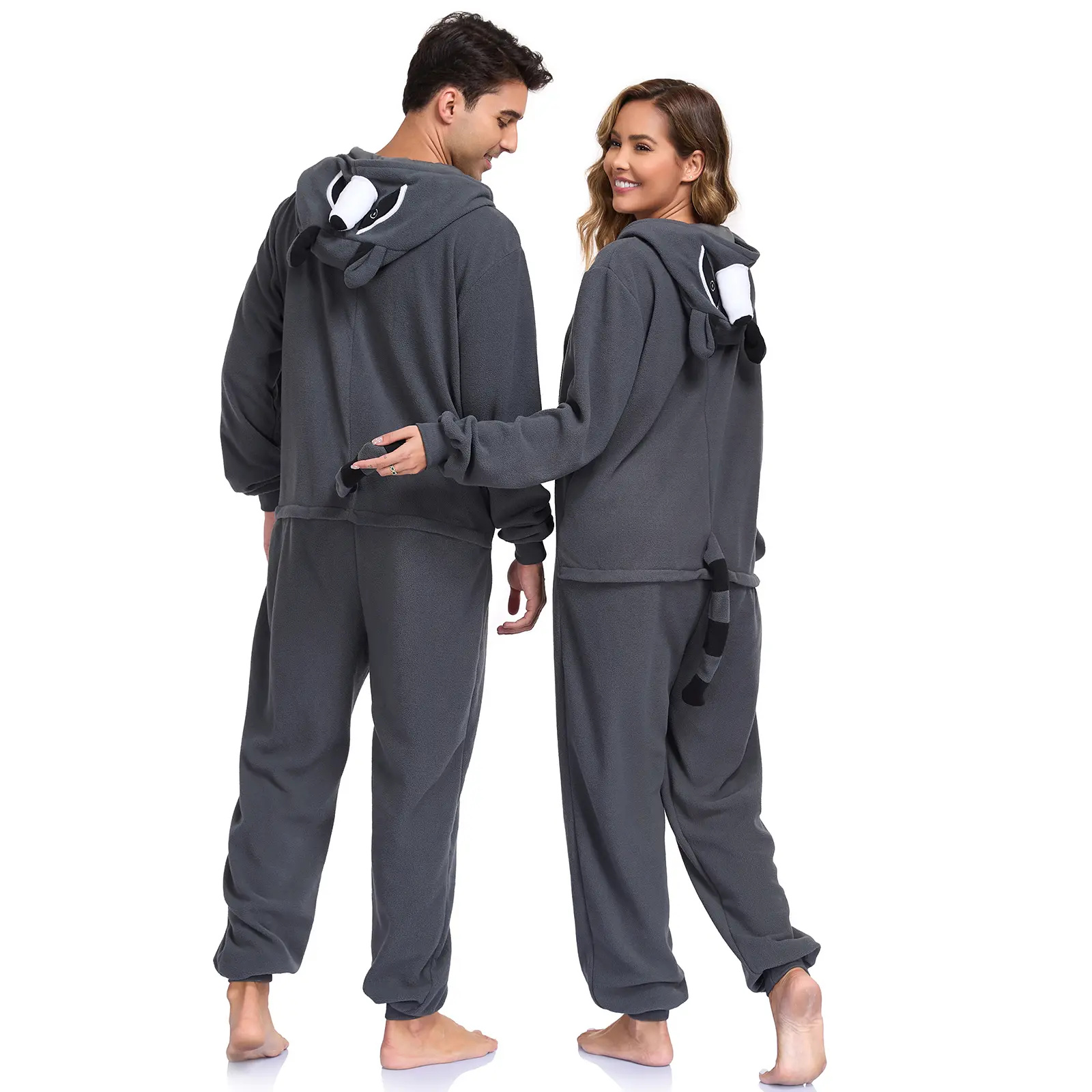 Gray Raccoon, Dark Gray, One-piece Pajamas # Fyp. # viral # foryou # tiktokmademebuyit # makeup # foodtok # homegoods # trendingvideo. # obsessed. # economy