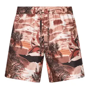 Amiri Hawaiian Silk Shorts Pink Multi