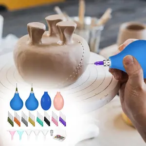 102 Pcs Set of Ceramic Tools and Accessories, Ceramic Precision Applicators, Ceramic Glaze Pointed Applicators, Ceramic Clay Decoration Sets Are Perfect for Halloween, Weddings, and Back To School Seasons