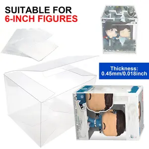 6-Inch Transparent PET Plastic Display Box, Suitable for Funko POP Anime Figurines, Model Cars, Blind Boxes, Etc. A Must-Have Storage and Protection Box for Figurine Collectors