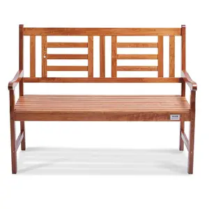 Outdoor Bench, 48 inches Wood Garden Bench for Outdoors, Outdoor Garden Park Bench with Backrest and Armrests, 700 lbs Load Capacity Bench, Patio Bench for Garden, Park, Yard, Front Porch