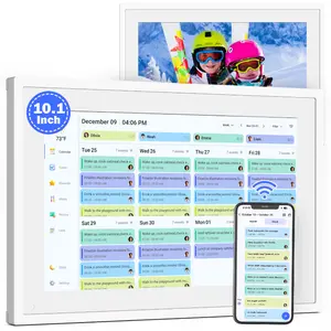 2026 New Year Gift Idea, Fullja Digital Picture Frame Calendar, 10.1" Planner Calendar for Family Schedule, Chore Charts & Star Reward, Tasks, Daily Routines, Schedules Organizer, Sync Online Calendar, Streamline Household Organization