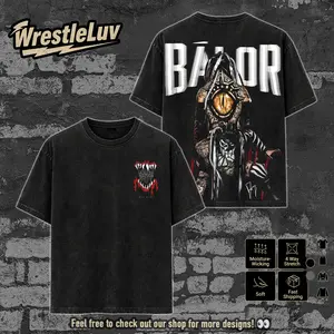 WWE Finn Balor Washed T-Shirt | Vintage Graphic Design | Iconic Wrestling Print | Classic Fan Apparel Cotton Fabric