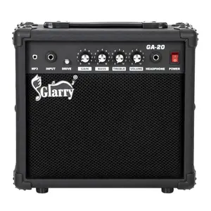 Ktaxon Glarry Electric Guitar Amp, 20 Watt Amplifier with 6.5" Speak Built-in Speaker Headphone Jack and Aux Input Jack(MP3) Bass, Volume, Treble, and Gain Controls