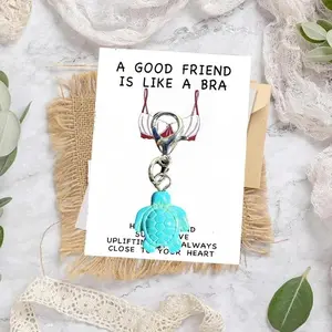 Turtle Design Keychain with Positive Card, Funny Positive Pocket Hug Cards, Classroom Kindness Gift Cards, Party Gifts for Friends