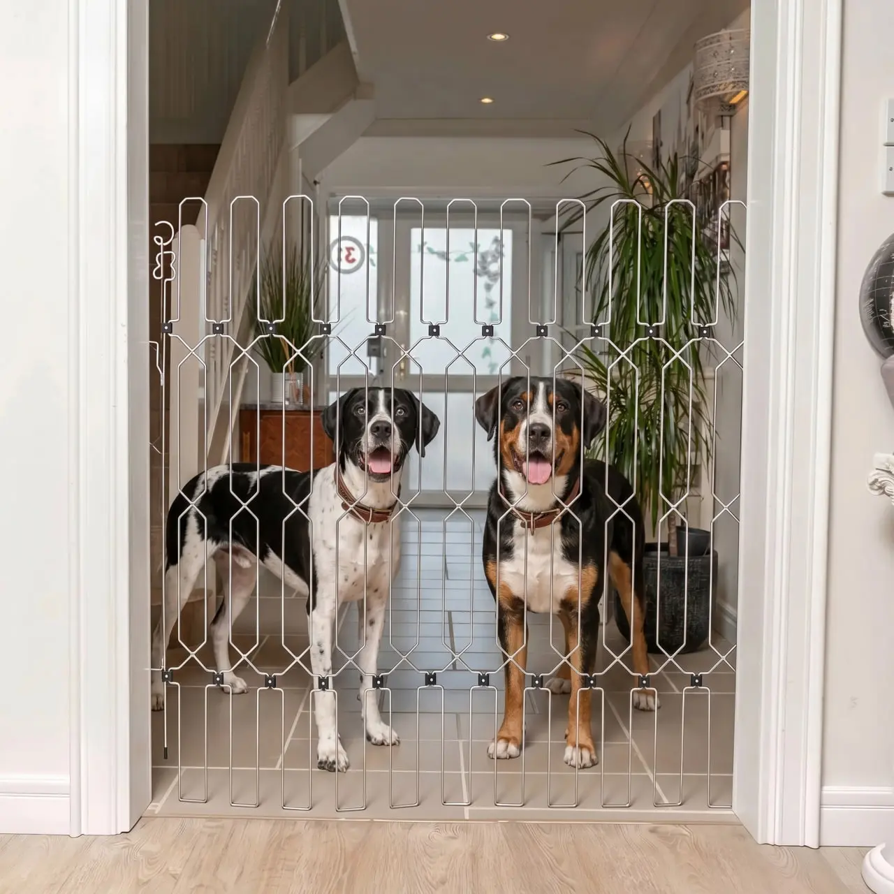 Extra Tall Retractable Dog Gate Plus, Heavy Duty Metal Pet Barrier for Stairs, Doorways & Hallways