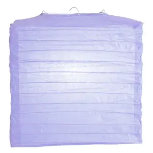 10 Inch Lavender Square Shaped Paper Lantern