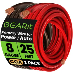 8 Gauge CCA Electrical Power Ground Wire, 25 Feet 8 Gauge CCA Electrical Power Ground Wire, 25 Feet