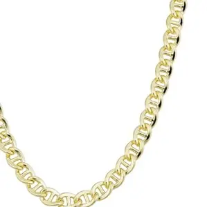 14 carat gold-plated Mariner link chain 24 inches long 6mm wide necklace