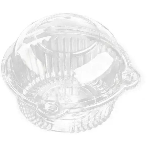 50-Pc Disposable Transparent Plastic Cake Cups with Dome Lids - Baking Supplies, Home Baking Supplies for Parties, Cake/Muffin Sales, Sushi & Fruit Holding (Kitchenware Bakeware Utensils)