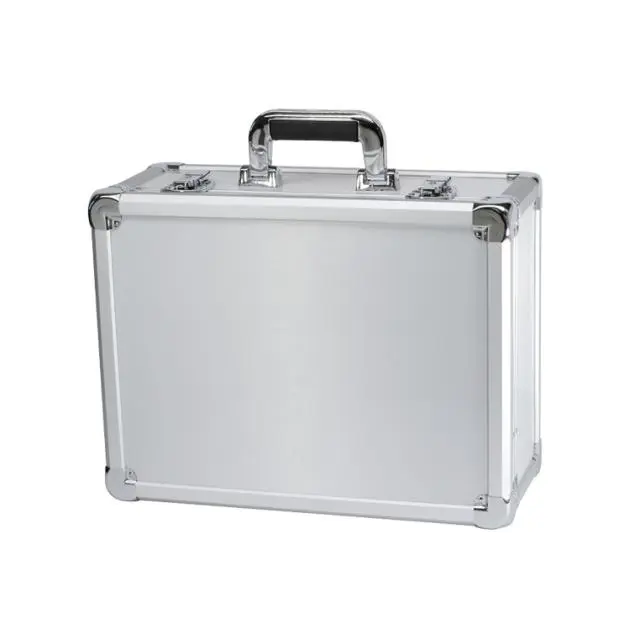 212 MAIN EXC-115 S Metal Aluminum Luggage Box Men's Briefcase - Silver, Brushed Panels, Key Lock Drawer, Reinforced Corners, Smooth Finish, 7.375x12.5x16.5 in, Adult, 7 Lbs