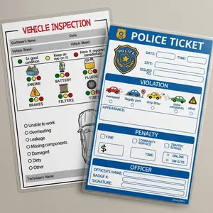 【Children's Day Gift】Role-playing Notebook - Each notebook contains 40 pages of content. These contents cover aspects such as restaurants, doctors, and police officers, and are very suitable for imaginative role-playing activities.