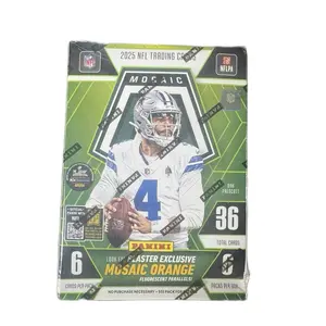 Panini 2025 Mosaic NFL Trading Cards - 36 Total Cards, 6 Crisps Per Box, Exclusive Mosaic Orange Fluorescent Parallels, Sports Collectible