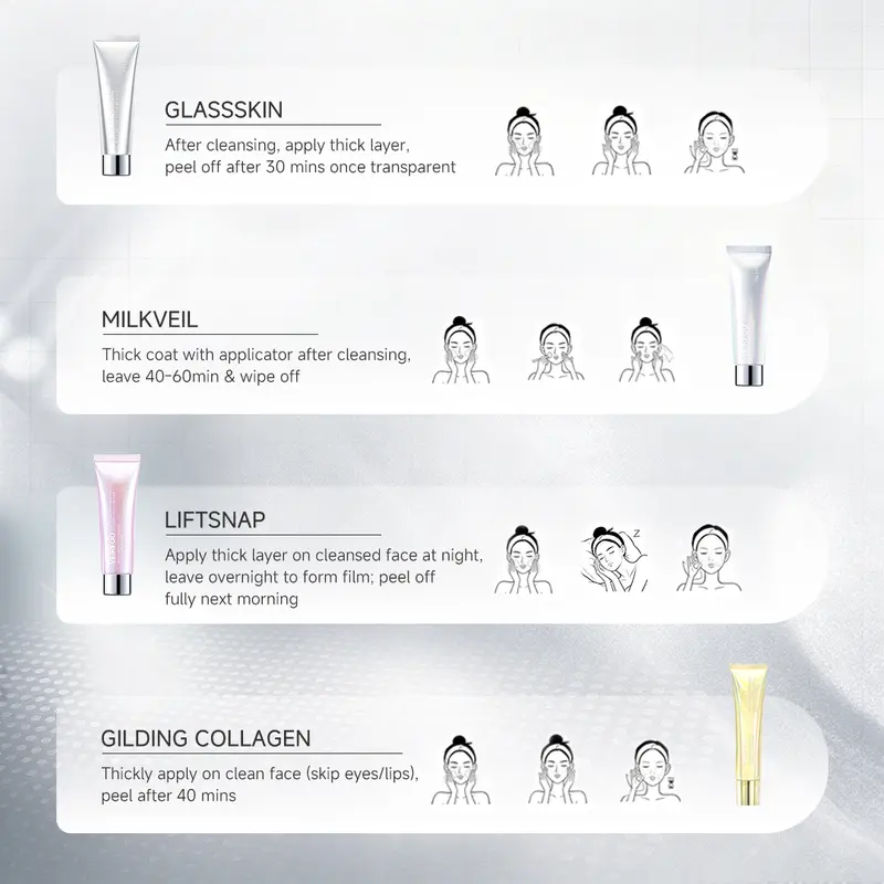 Korean Brand VEIRFOO 4-Style Sodium DNA Water Light Collagen Mask