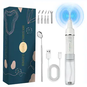 Plaque Remover with Water, Ultrasonic Dental Scaler for Calculus & Tartar Removal, LED Light, 5 Modes, Rechargeable Cordless Teeth Cleaning Kit for At-Home Oral Hygiene Care