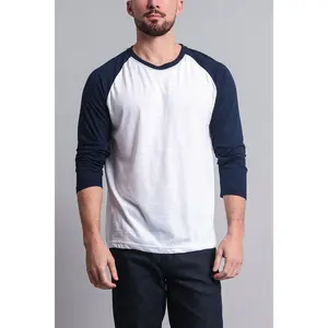 Men's Baseball T-Shirt (White/Navy)