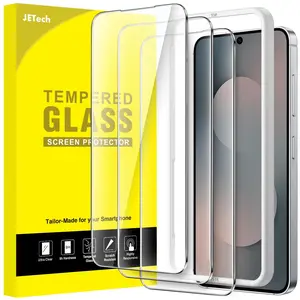 JETech Screen Protector for Samsung Galaxy S25 Series, 9H Tempered Glass Film with Easy Installation Tool, Fingerprint ID Compatible, HD Clear, 3-Pack