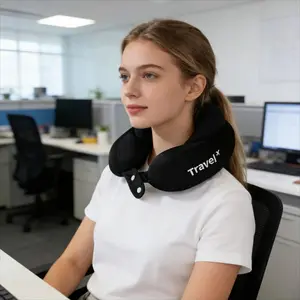 Adjustable U-Shape Neck Pillow, Ice Silk Summer Comfort, Travel Office Nap Support, Valentine's Gift, Single Piece