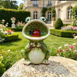 Cute Ceramic Frog Statue, High-Temperature Fired, Smooth Glaze, Sunscreen Waterproof, Durable Outdoor Decor, Garden & Patio Decoration, Garden Sculptures Statues