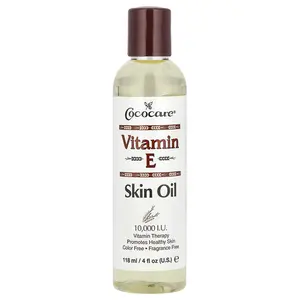 Cococare Vitamin E Skin Oil, Fragrance Free, 10,000 I.U., 4 fl oz (118 ml)