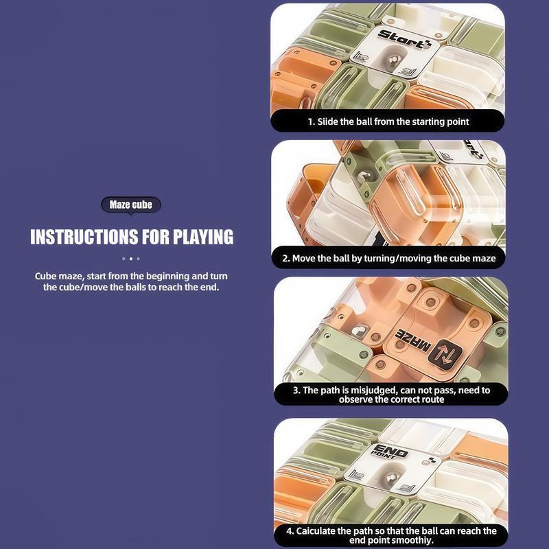 3D Ball Maze Cube Puzzle: Educational Logic Toy for Kids, Parent-Child Battle Game & Logical Thinking Stress Relief Tool