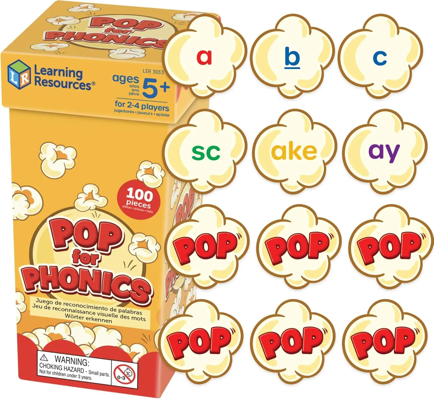 Learning Resources POP for Phonics - Learn to Read Phonics Flash Cards, Kindergarten Learning Games for Kids 5-7, Homeschool Spelling & Language Development Activities, Reading Flash Cards