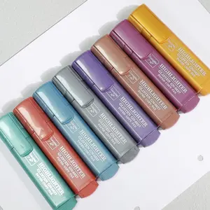 1 Set 8 Color Highlighter Pen, Multicolor Glitter Highlighter Marker Set, Chisel Tip Highlighters, Stationery & Supplies for Office School Students