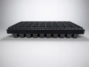50 Cell Seed Starter Trays - Green Oasis - Heavy Duty Plastic Nursery Propagation Trays with Drainage Holes, Reusable, Fits Standard 1020 Flat Trays, Black