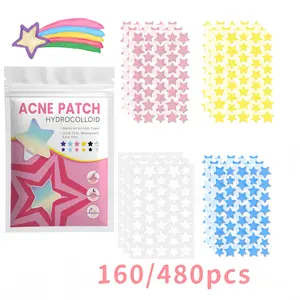 160/480pcs Star Hydrocolloid Acne Patches Set, Acne Spot Treatment, Decorative Skin Spot Covers with Salicylic Acid, Tea Tree Extracts, Star Stickers, Invisible Thin Fit, Multi-Size Pack, Day & Night Wear, Suitable for All Skin Types