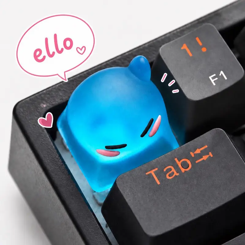 Cute Blue Glowy Artisan 1U Handmade Resin ESC Keycap - Nostalgic Game Console-Shaped, Frost-Finised