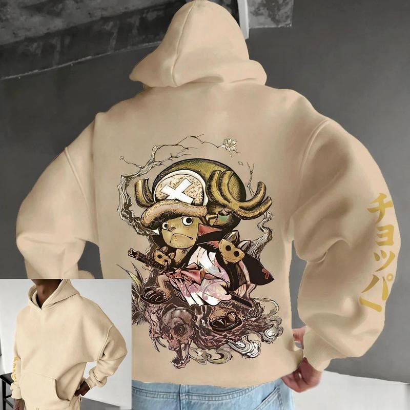 #OnePieece Chopper Graphic  T-Shirt, Samurai Chopper Pullover Hoodie Men Women New Autumn Winter Streetwear Oversized Casual Anime Print Hooded Sweatshirt