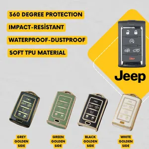 JEEP 6-Button Key Fob Cover for Wagoneer, Grand Wagoneer - Tpu Smart Key Case