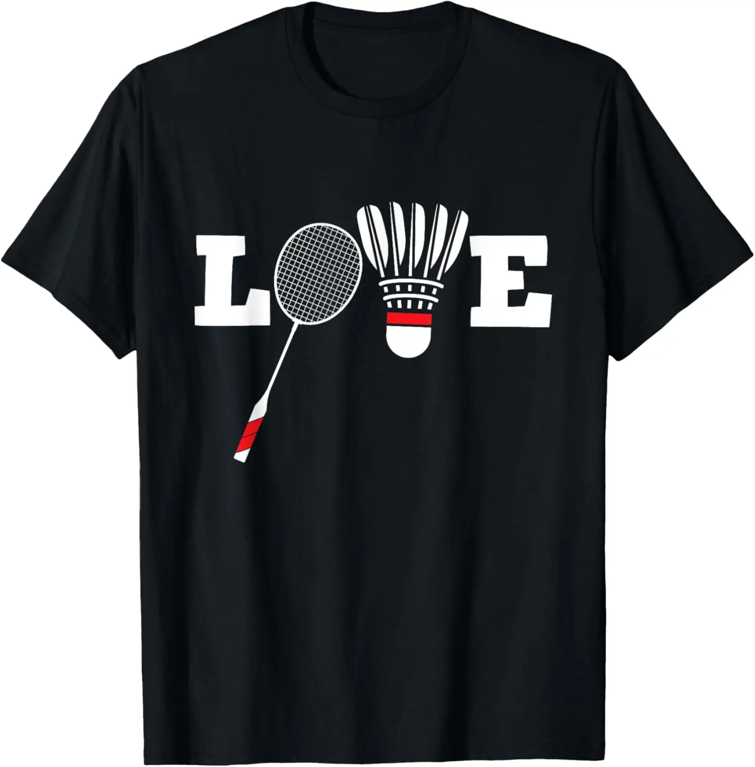 Love Badminton Player Lover Athletic Shuttlecock Summer Casual Shortsleeve Cotton T-Shirt