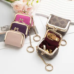 Royal Bagger Genuine Leather Mini Coin Purse - Kiss Lock Change Pouch in Solid Color, Casual Small Storage Bag for Women, 1894
