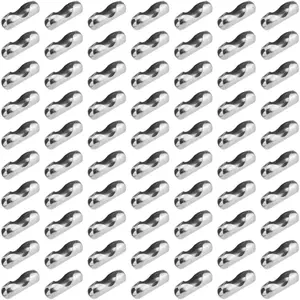 70Pcs Silver Ball Chain Connectors Fit for 2.4mm Beaded Chains Pull Connector Clasps Clips for Roman Rollers Blinds Ceiling Fan Decor Chain Repair Jewelry Making DIY Crafts Accessories