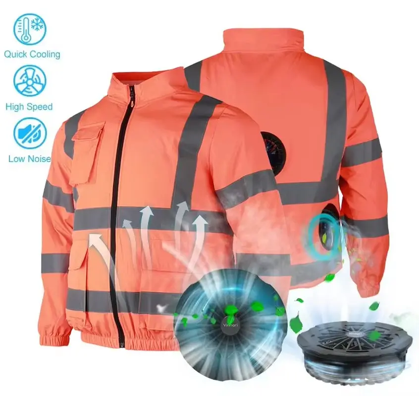 Summer New Air Conditioning Clothing Cooling Jacket Air Conditioned Outdoor Work Hi Vis Clothing with 3 Fans for Men