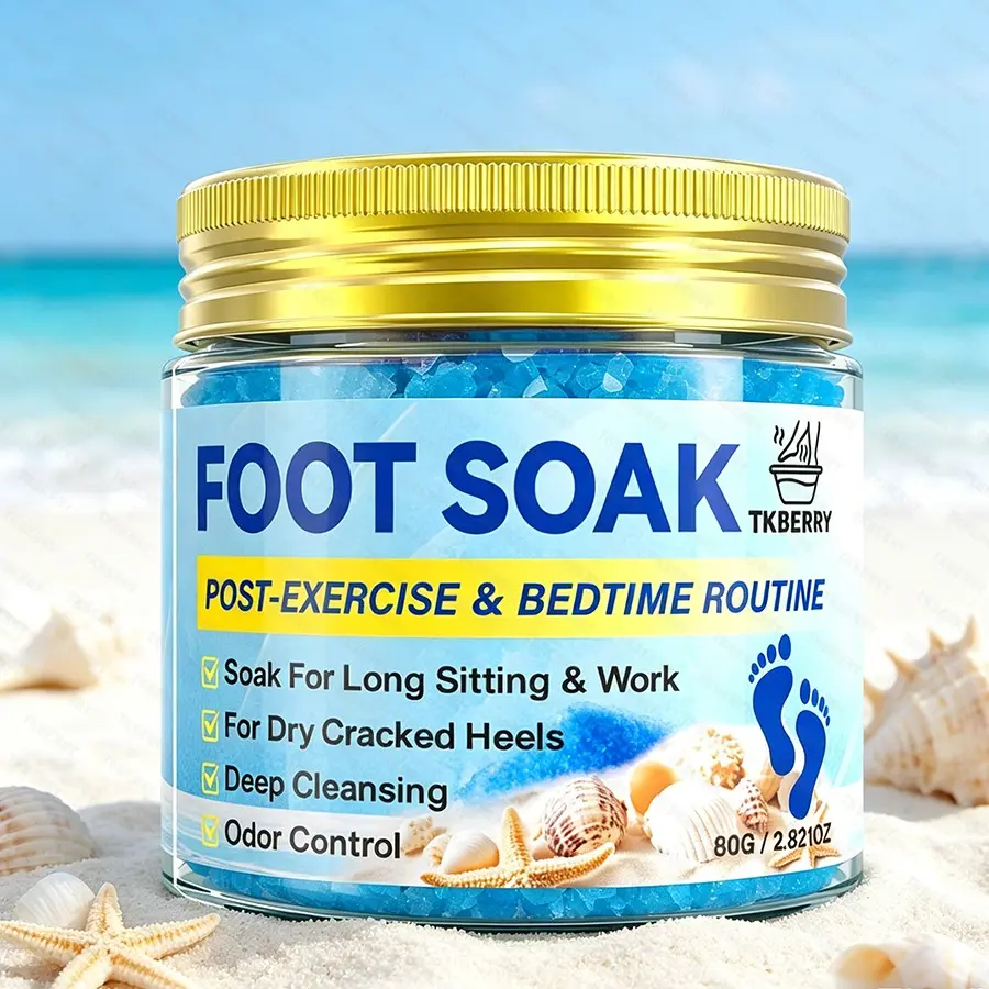 80G Foot Bath Salt-Hypoallergenic Sea Salt for Deep Cleansing,Moisturizing Softens Calluses Feet -20-Min Relaxing Soak for Dry Feet,Post-Exercise&Bedtime Routine - Cooling comfortable Use,Foot Soak Bath,Relaxing Foot Care,Oceaninspired Design,Men & Women