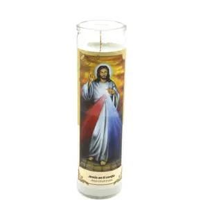 Candles Divine Mercy Jesus I Trust in You - Velones Divina Misericordia