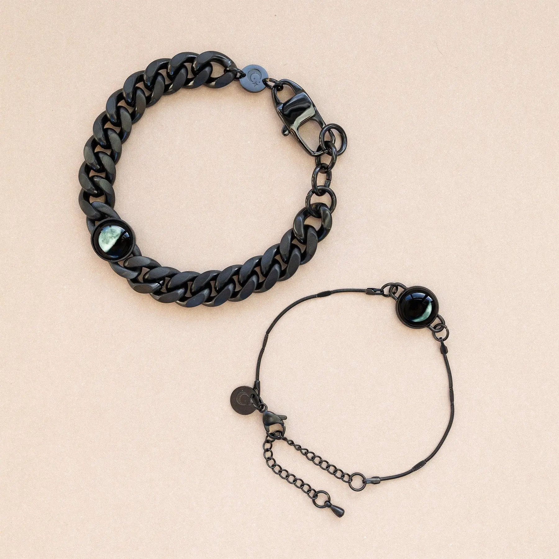 Titan and Mini Satellite Black Matte Bracelets