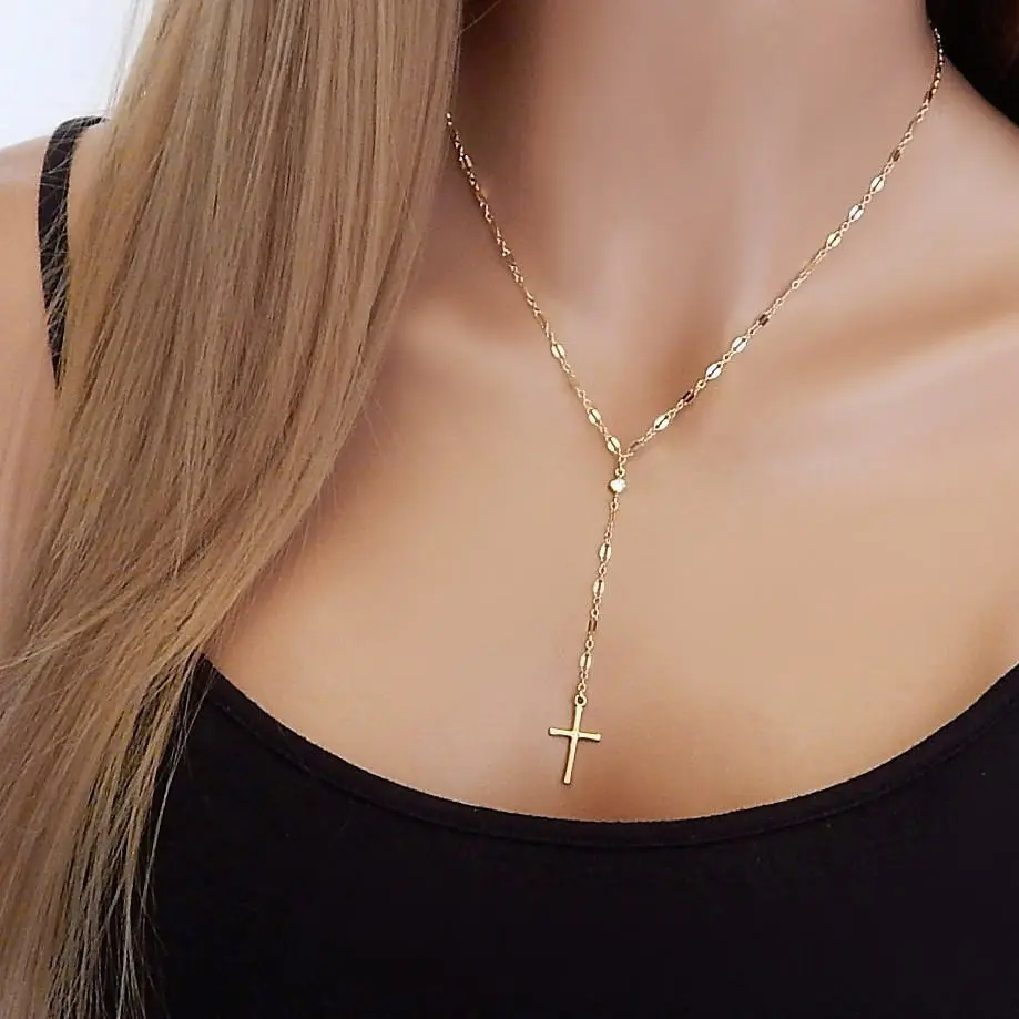 jewelry fashion personality tide exaggerated necklace lip chain diamond cross pendant collarbone necklace