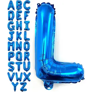 40 Inch Large Blue Letter L Balloons Big Size Jumbo Mylar Foil Helium Balloon for Birthday Party Celebration Decorations Alphabet Blue L
