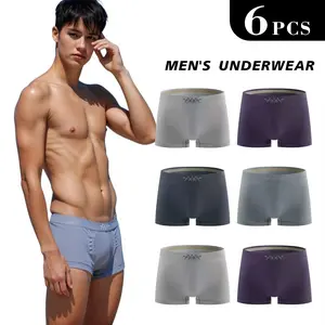 6-Pack Men's Boxer Briefs - Ultra-Soft Breathable Cotton Underwear with Comfort Elastic Waistband, Moisture-Wicking Everyday Underwear