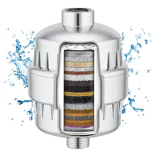 Shower Filter 18 stage for Hard Water, Softens Shower Water Equipment for Refreshing Bath Reduces Dry Itchy Skin, Dandruff, Eczema, Purification Clean Minerals Fitting Easy Clearer Beautifying Install
