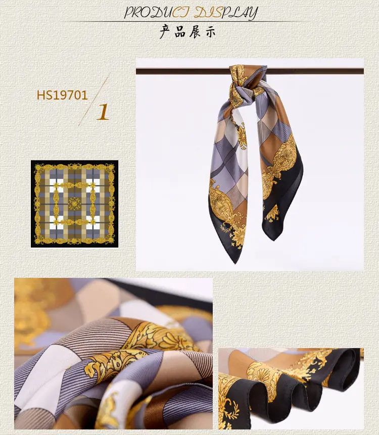 Luxurious 8-Month Charmeuse Satin Silk Neckerchief Scarf 20" x 20" for Various Occasions, Smooth and Breathable